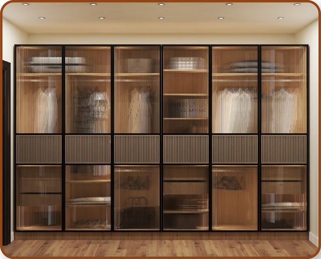 Fluted Glass - Brown